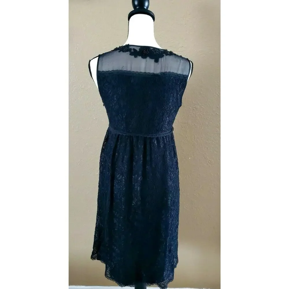 Cynthia Steffe Lace Empire Waist Sheer Yoke Dress